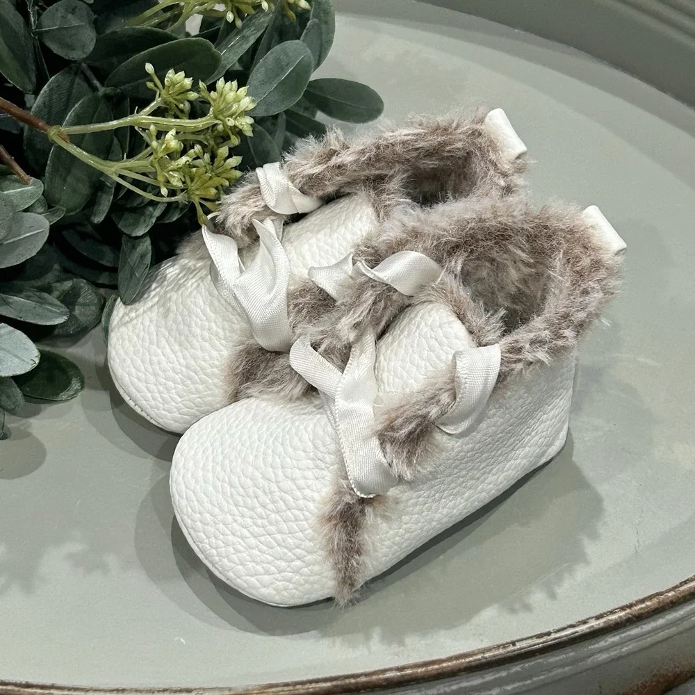Toddler Girls Anti Slip Soft Sole Winter Warm Crib Shoes 0-6‎ Month